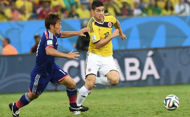 James, ante Japón en Brasil 2014. 