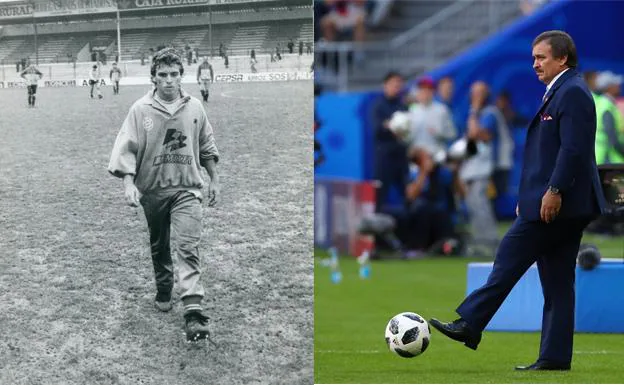 Óscar Ramírez, en Las Gaunas hace 30 años y ayer, en el partido de Costa Rica . 