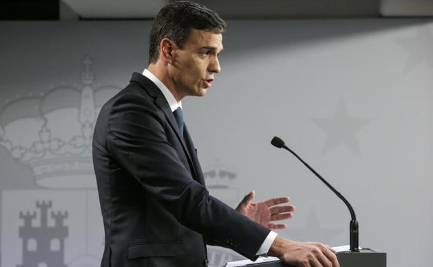 Pedro Sánchez, en rueda de prensa en Bruselas.