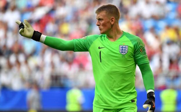 Jordan Pickford, ante Suecia. 