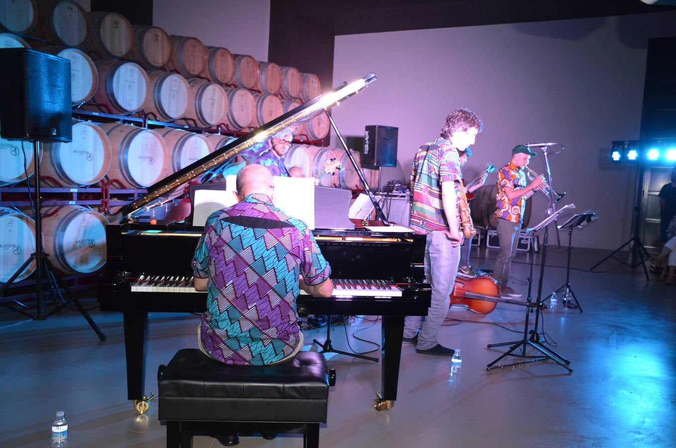 El festival Nicajazz de Alcanadre disfrutó ayer del concierto de Tommy Gaggiani Therion Proyect, en Bodegas Aradón