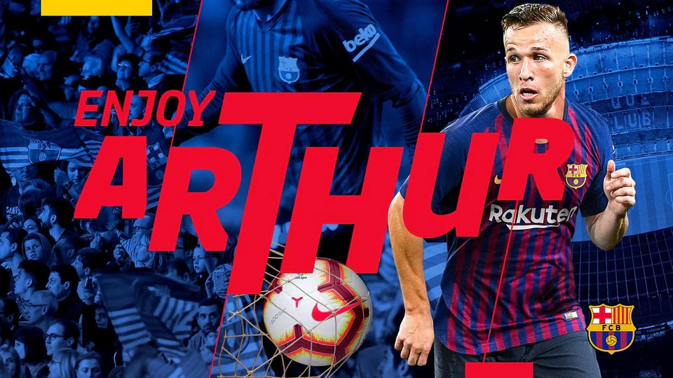 El recibimiento del Barcelona a Arthur para anunciar su fichaje. 