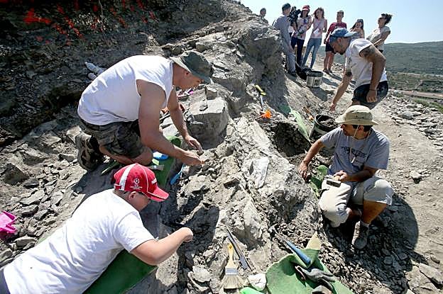 Trabajos en el yacimiento de Igea. 