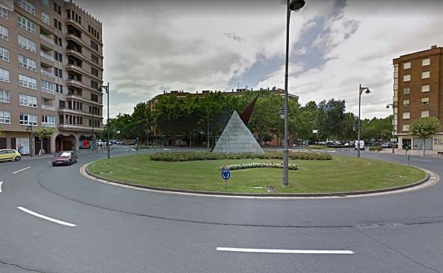 Rotonda donde se ha producido el accidente.