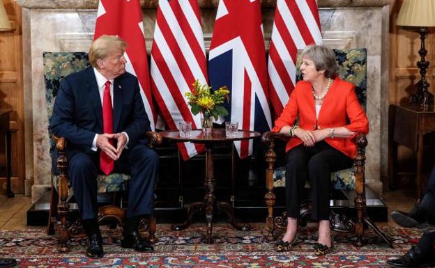 El encuentro entre Trump y May. 