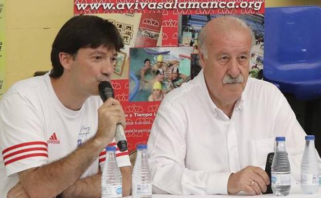 Vicente del Bosque, en su visita a Salamanca. 