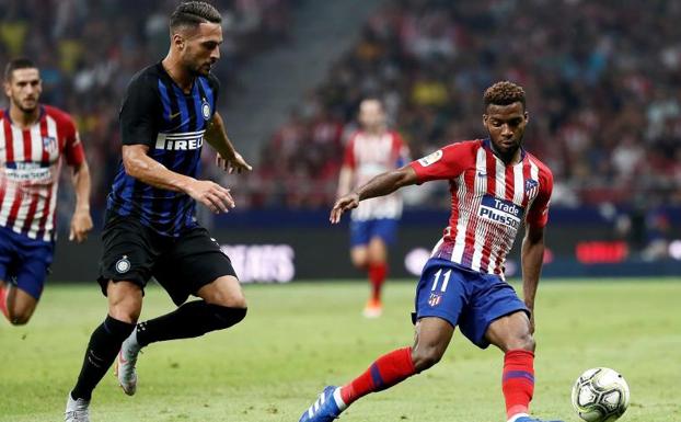 Thomas Lemar, durante el partido de pretemporada ante el Inter. 