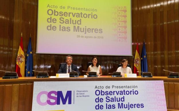 La ministra de Sanidad, Carmen Montón, durante la presentación en Madrid.
