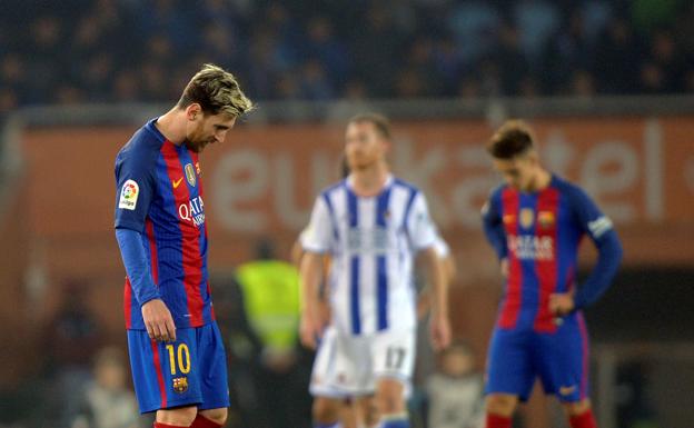 Leo Messi durante el Real Sociedad-FC Barcelona de la pasada temporada