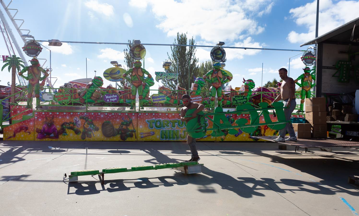 El ferial se prepara para el inicio de las fiestas de San Mateo de Logroño 2018