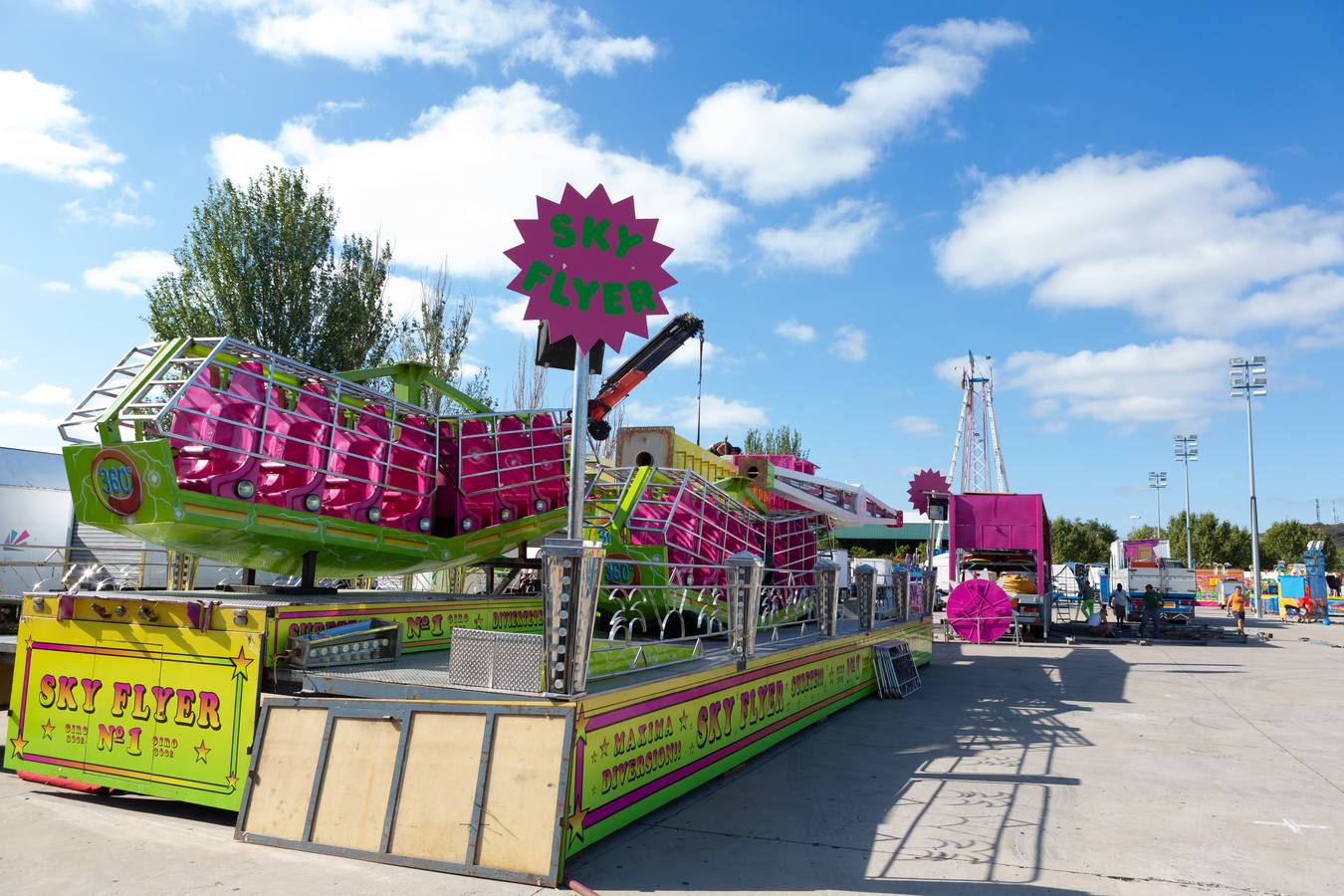 El ferial se prepara para el inicio de las fiestas de San Mateo de Logroño 2018