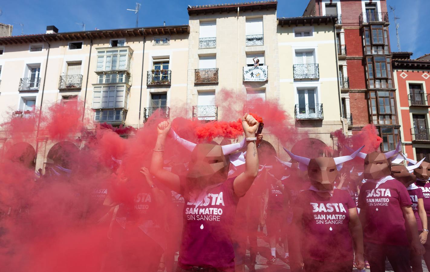 Protesta antitaurina en la Plaza del Mercado.