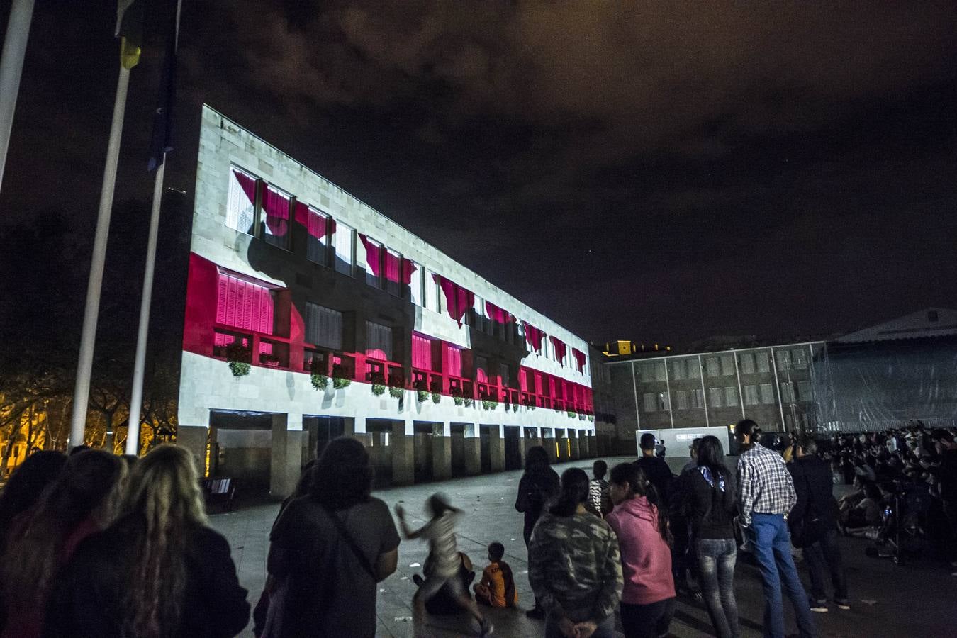 IraltaVR y Rodrigo Tamariz fueron los encargados del Video Mapping en el Ayuntamiento de Logroño este lunes 17 de septiembre