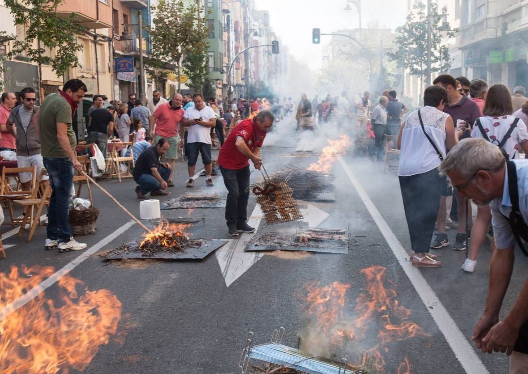 La exaltación de las chuletillas, el último día de las fiestas de este año.