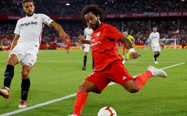 Marcelo, en una acción del partido. 