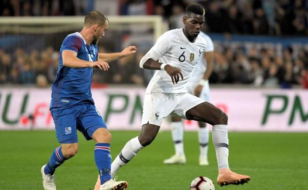 Paul Pogba, en una acción del Francia-Islandia. 