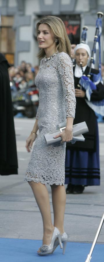 Doña Letizia durante la entrega de los Premios Príncipe de Asturias del año 2008 en el Teatro Campoamor de Oviedo 