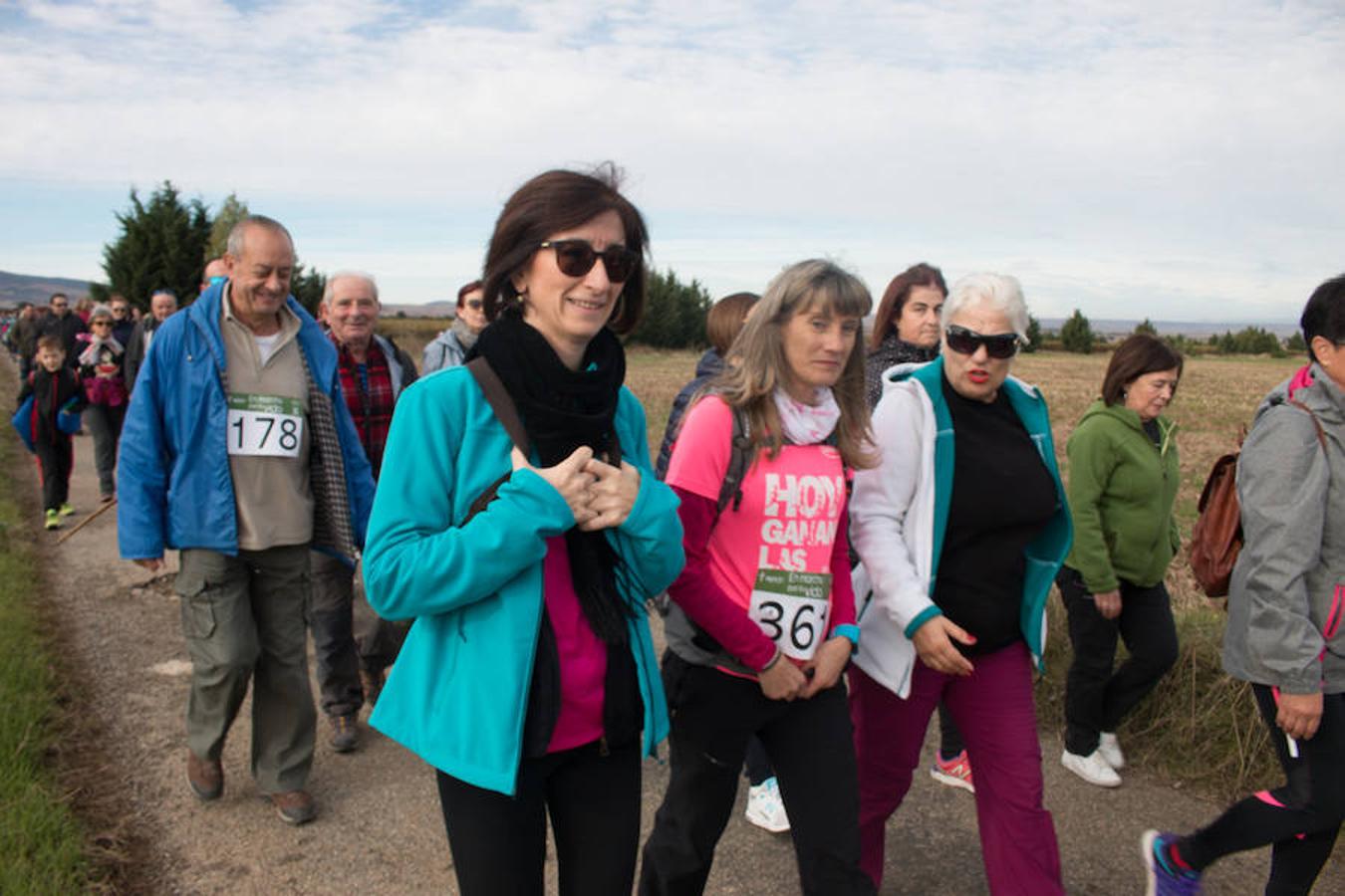 La iniciativa 'En marcha por la vida' ha reunido unas 650 personas para salir de paseo en una iniciativa organizada por la Asociación Española Contra el Cáncer de La Rioja, organizadora de la caminata que cubrió unos 12 kilómetros desde Santo Domingo de la Calzada y Hervías, y regreso. 