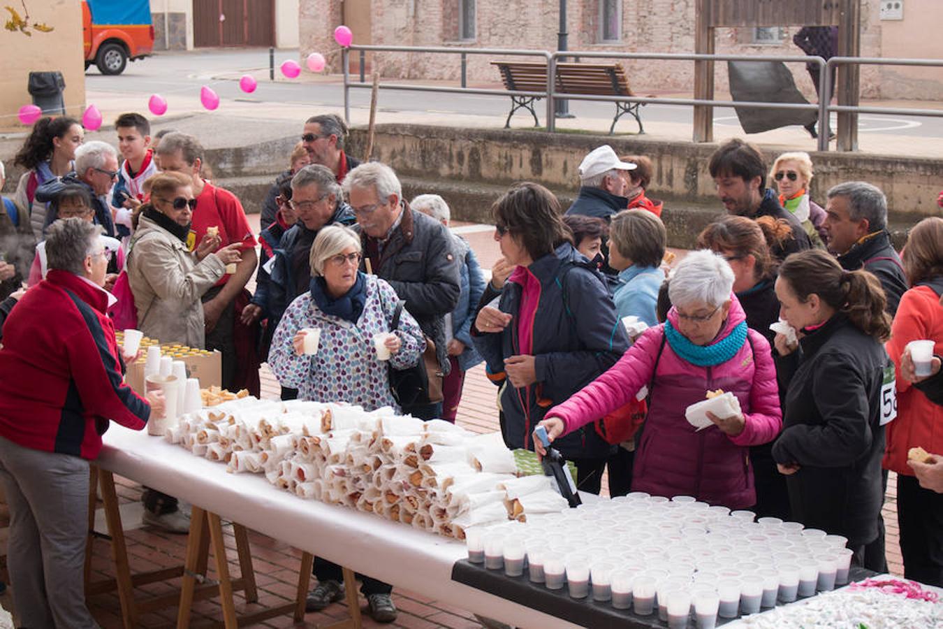 La iniciativa 'En marcha por la vida' ha reunido unas 650 personas para salir de paseo en una iniciativa organizada por la Asociación Española Contra el Cáncer de La Rioja, organizadora de la caminata que cubrió unos 12 kilómetros desde Santo Domingo de la Calzada y Hervías, y regreso. 