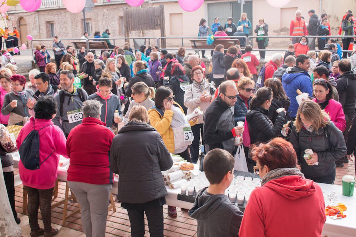 La iniciativa 'En marcha por la vida' ha reunido unas 650 personas para salir de paseo en una iniciativa organizada por la Asociación Española Contra el Cáncer de La Rioja, organizadora de la caminata que cubrió unos 12 kilómetros desde Santo Domingo de la Calzada y Hervías, y regreso. 