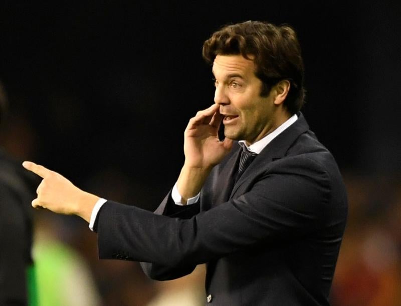 Solari, durante el partido.