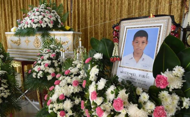 La capilla ardiente del niño fallecido. 