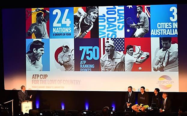 Presentación de la ATP Cup en el O2 de Londres. 