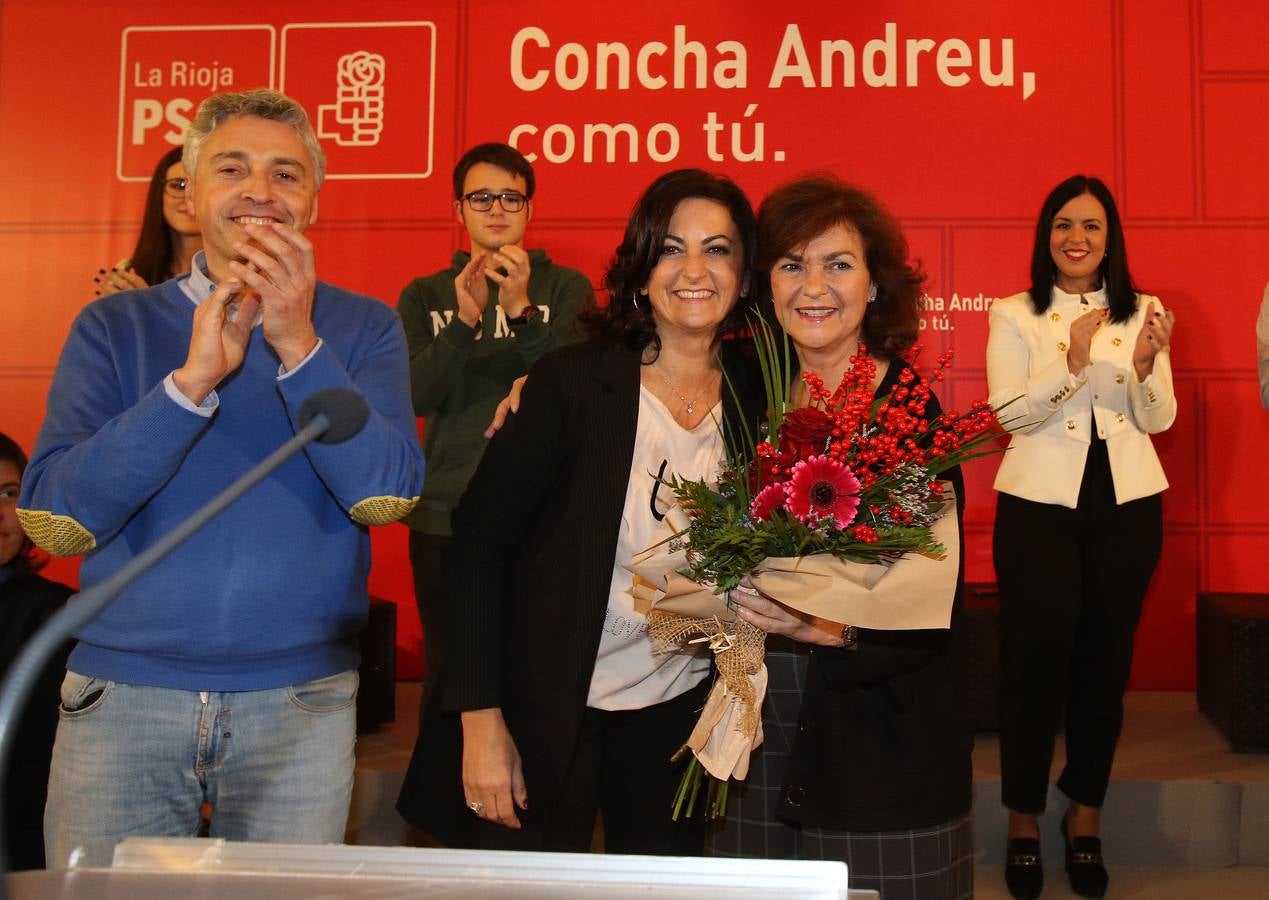 Ha presentado su candidatura a la Presidencia de La Rioja en un acto al que ha asistido la vicepresidenta del Gobierno central, Carmen Calvo