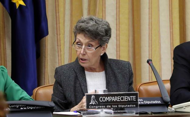 Rosa Maria Mateo, durante su comperecencia en el Congreso esta mañana. 