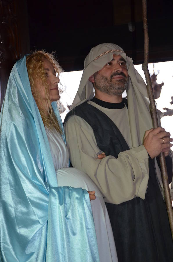 Representación de un belén viviente que ha habido esta tarde en el santuario del Carmen en Calahorra