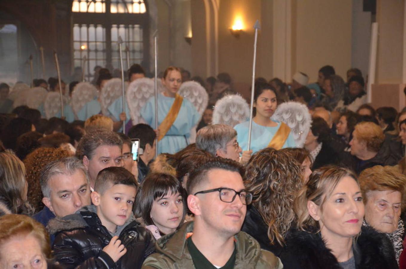 Representación de un belén viviente que ha habido esta tarde en el santuario del Carmen en Calahorra