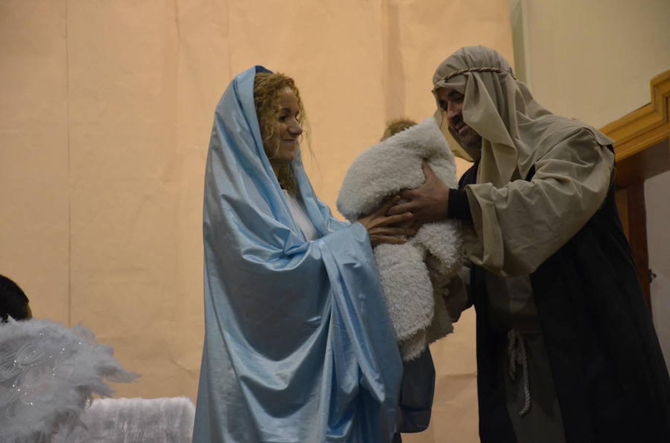 Representación de un belén viviente que ha habido esta tarde en el santuario del Carmen en Calahorra