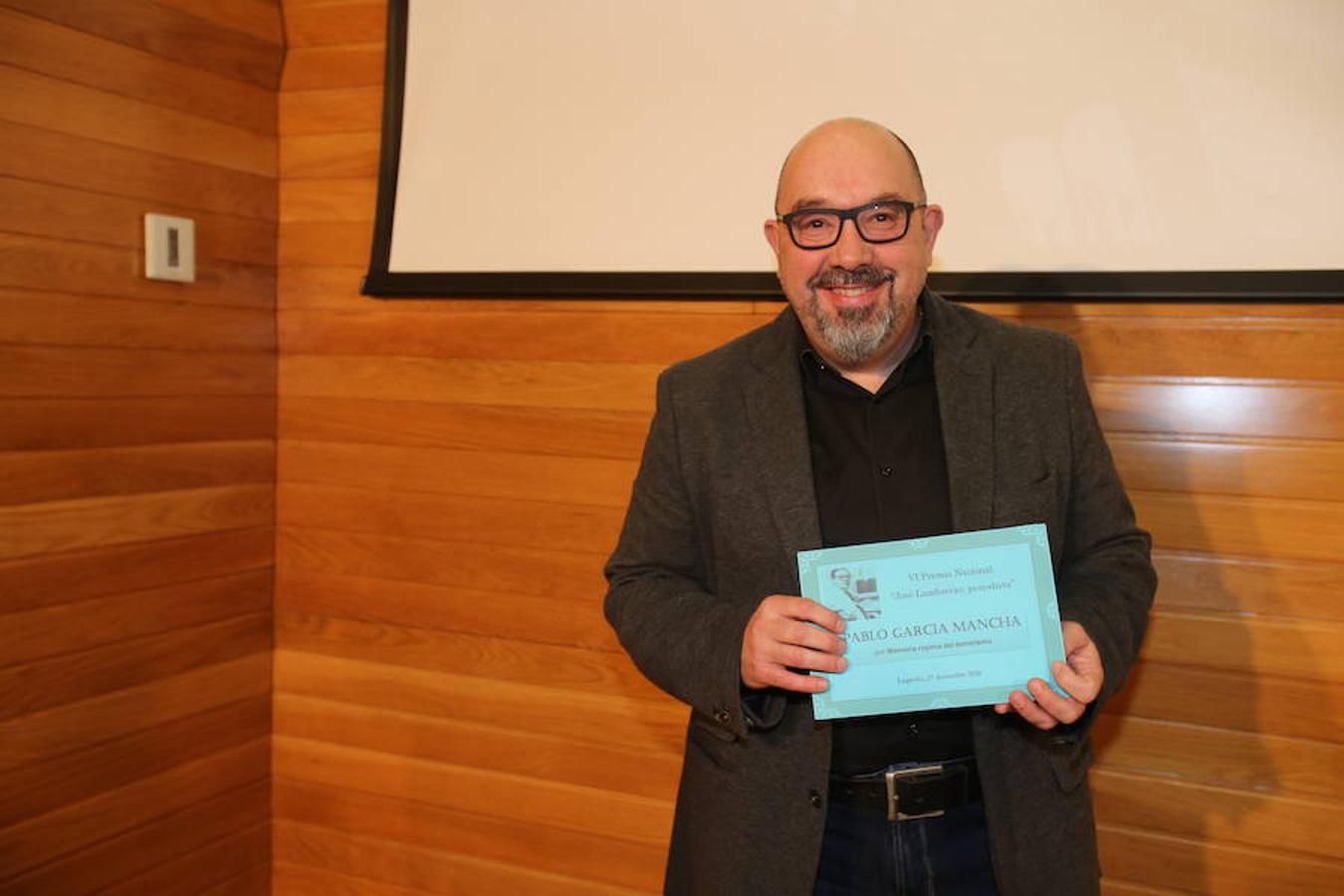 Los periodistas de Diario LA RIOJA Pablo García y Pilar Hidalgo han sido los ganadores del VI Premio José Lumbreras por sus trabajos sobre ETA y el Camero Viejo