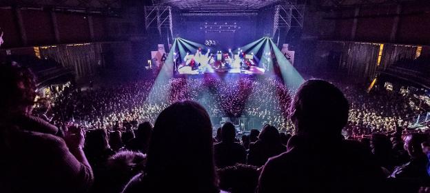 El Palacio de Deportes, la noche del jueves, durante el concierto estelar de Vetusta Morla. :