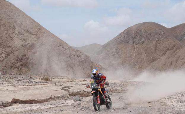 Sam Sunderland, durante la disputa del Dakar. 