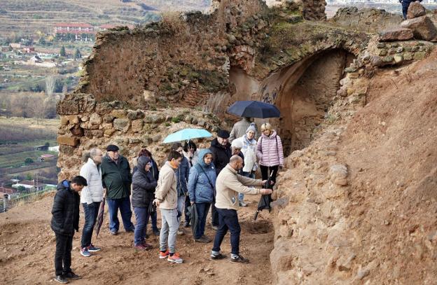 Imagen de una de las últimas visitas al yacimiento arqueológico del castillo de Nalda.