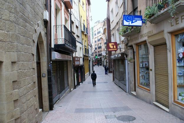 La calle Mayor de Nájera, el eje central del casco histórico de la ciudad. :: F. D.