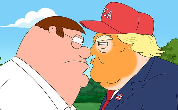 Peter Griffin, enfrentado a Donald Trump.