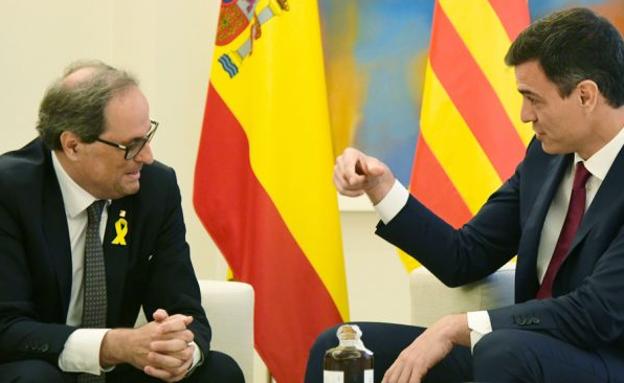 Pedro Sánchez y Quim Torra en La Moncloa el pasado julio. 