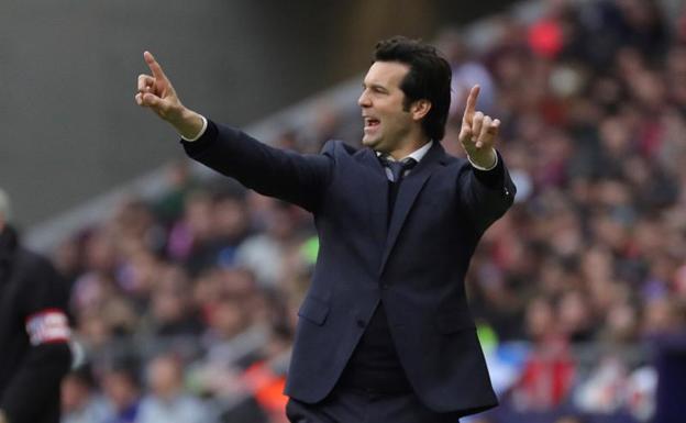 Solari, durante el partido ante el Atlético.