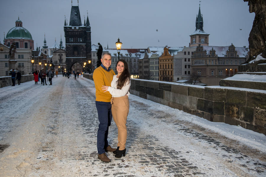 Javier y Lelya en su viaje de preboda a Praga. 
