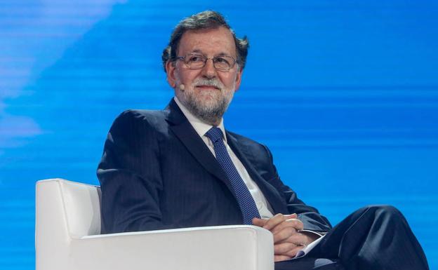 El expresidente del Gobierno Mariano Rajoy en la Convención Nacional del PP.