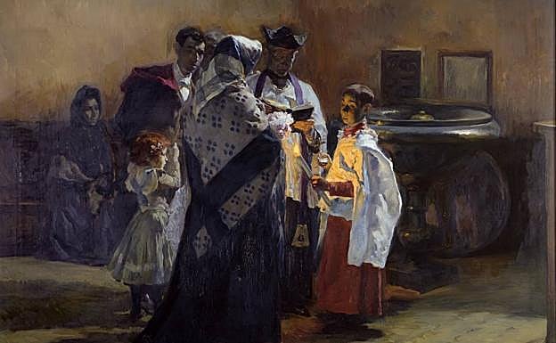 Imagen principal - 1. Un ciudadano más (1901), de José Bermejo.2. ¡Pobre padre mío! (1895), de Ramón Pulido.3. El Dante (1864),de Jerónimo Suñol y Pujol.