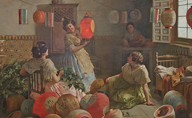 Preparativos de fiesta (1899), de Gabriel Palencia y Ubanell. :: © museo del prado