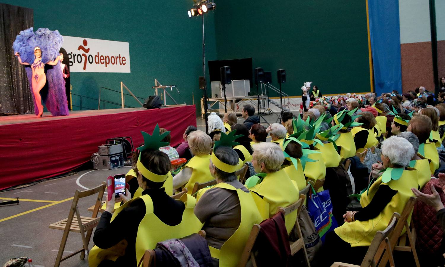 Los mayores de Logroño también disfrutan con el Carnaval en su tradicional cita en el l polideportivo de Las Gaunas