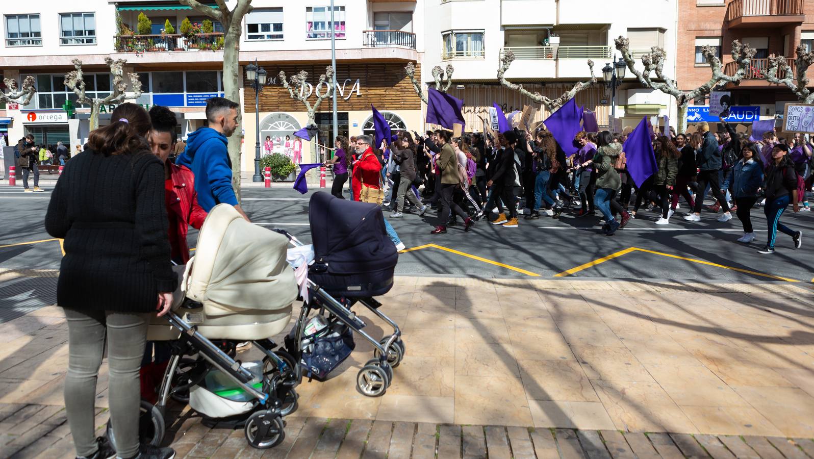 Fotos: La manifestación feminista estudiantil en Logroño, de camino a La Concha