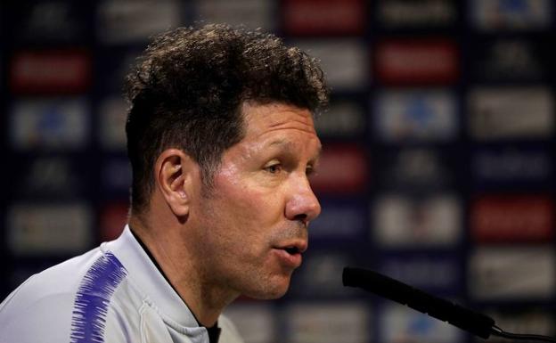 Diego Simeone, en rueda de prensa. 