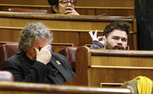 JoanTardá y Gabriel Rufián, dos de los 9 diputados de ERC en el Congreso 