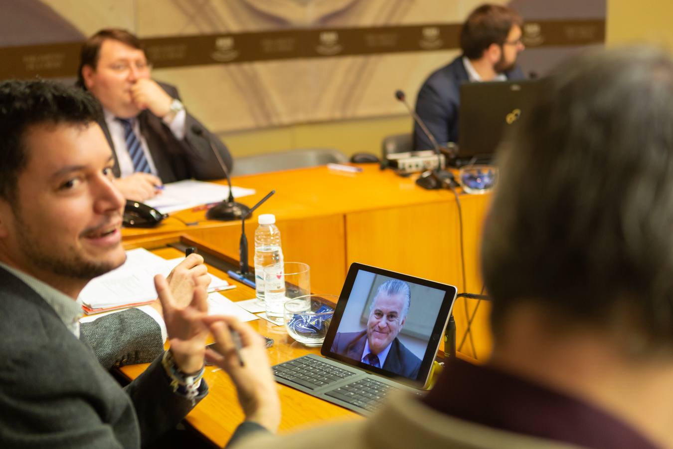 Comparecencia por videoconferencia de Bárcenas en el Parlamento de La Rioja