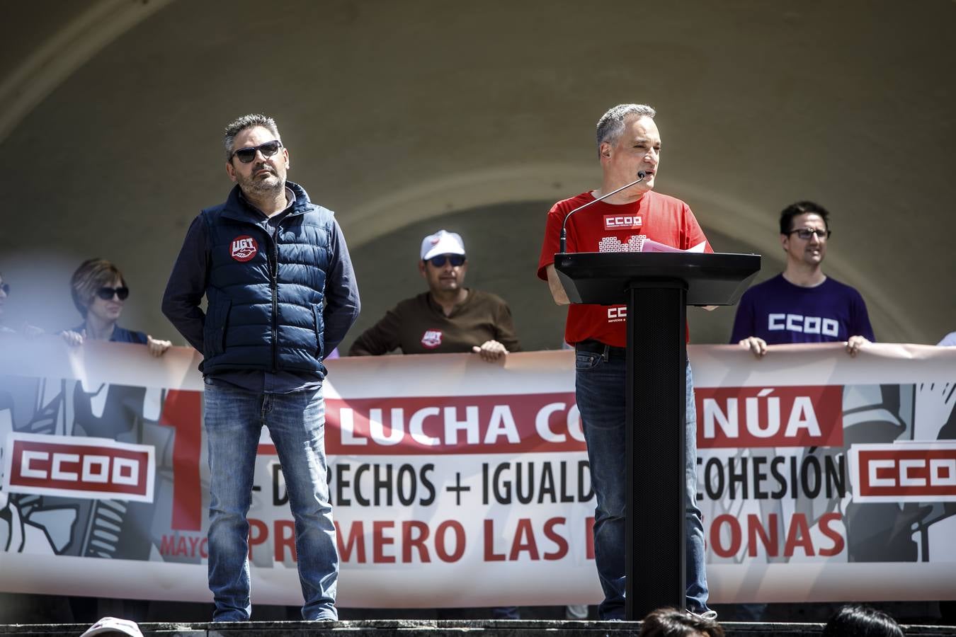 Las centrales mayoritarias logran reunir a entre 4.000 y 5.000 personas en la tradicional movilización del Día del Trabajo